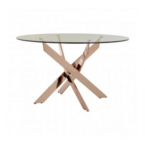 Gold Glass Top Dining Table