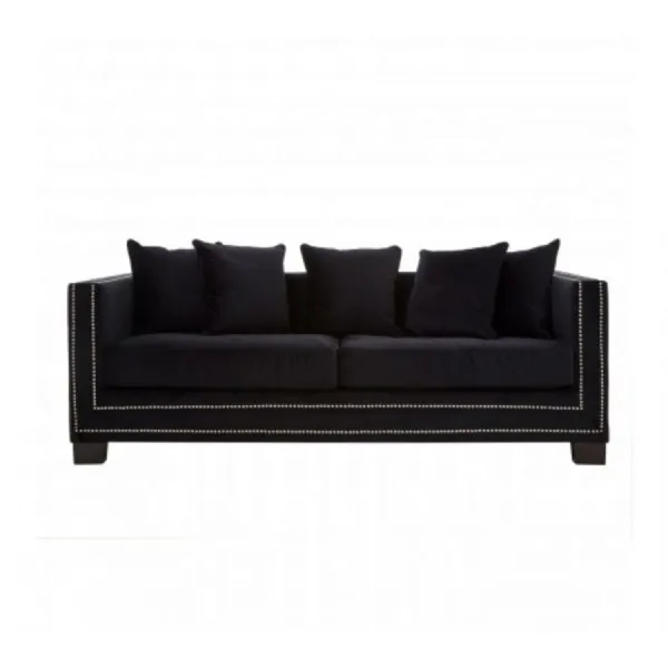Sofia Black Modern 3 Seat Sofa