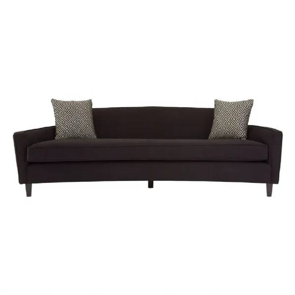 Minimal Black Dimity Fabric 3 Seat Sofa