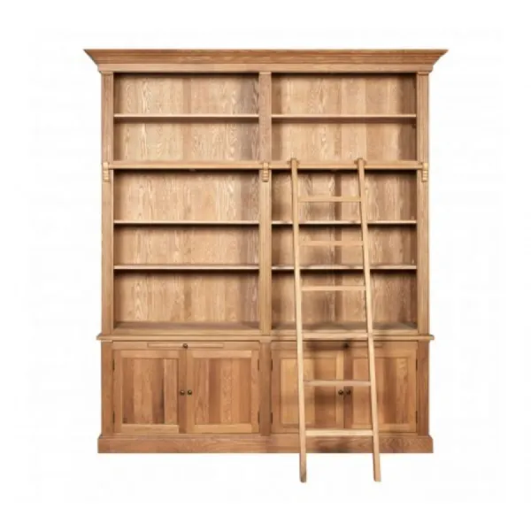Oak Wood Ladder Bookcase