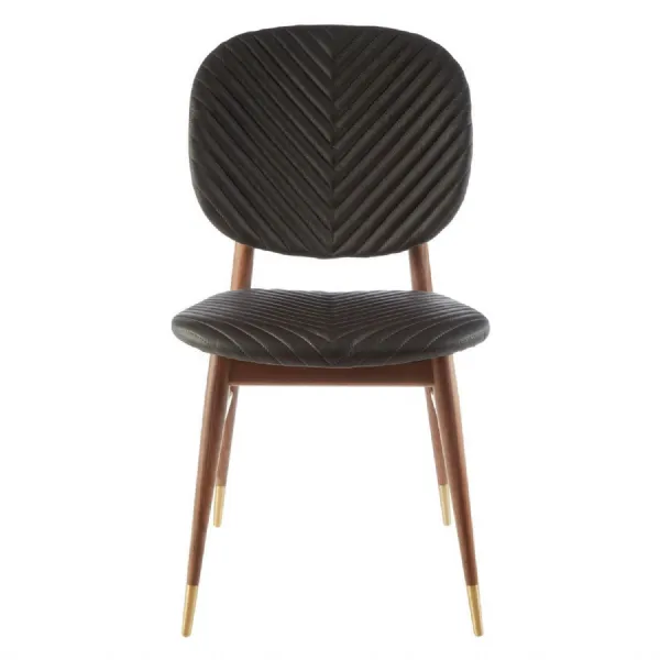 Chevron Leather Kenso Dining Chair