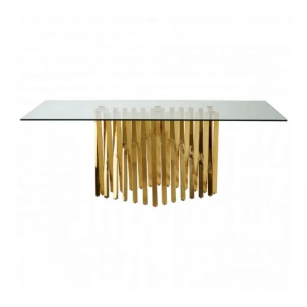 Gold Glass Top Contemporary Table