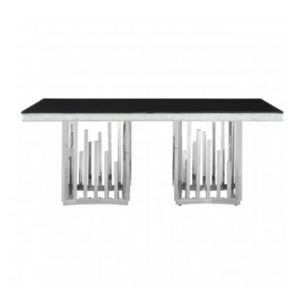 Black And Silver Dining Table