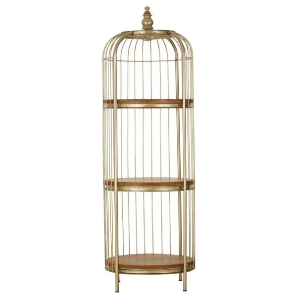 Mantis Medium Champagne Finish Birdcage Shelf Unit