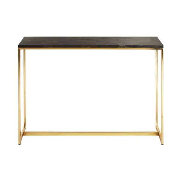 Contemporary Sleek Bass Tones Black Top Console
