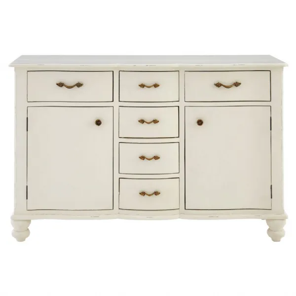 Six Drawer White Sideboard