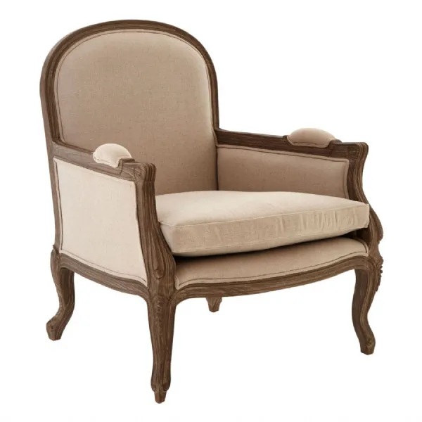 Mahogany frame french style armchair