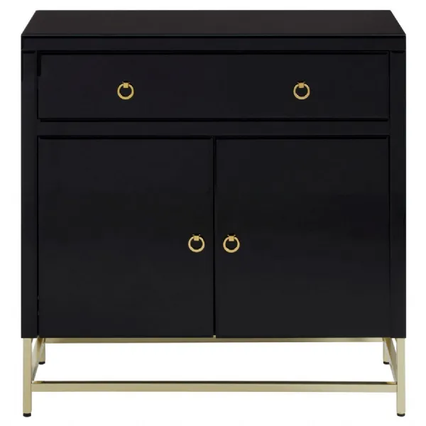 Boutique Hotel Style Gold On Steel Black Cabinet