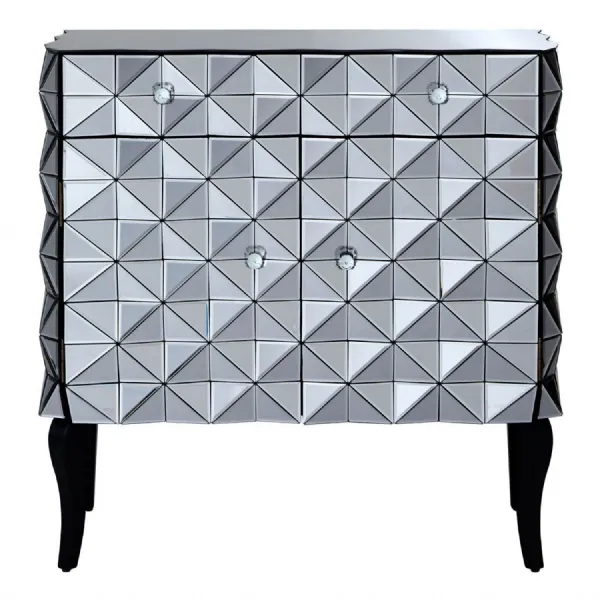 Geometric Texture Silver Finish Colour Buffet