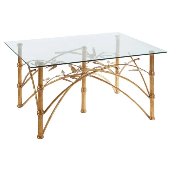 Gold metal bamboo style coffee table