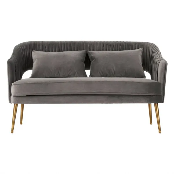 Sophisticated Statement Grey Velvet Sofa