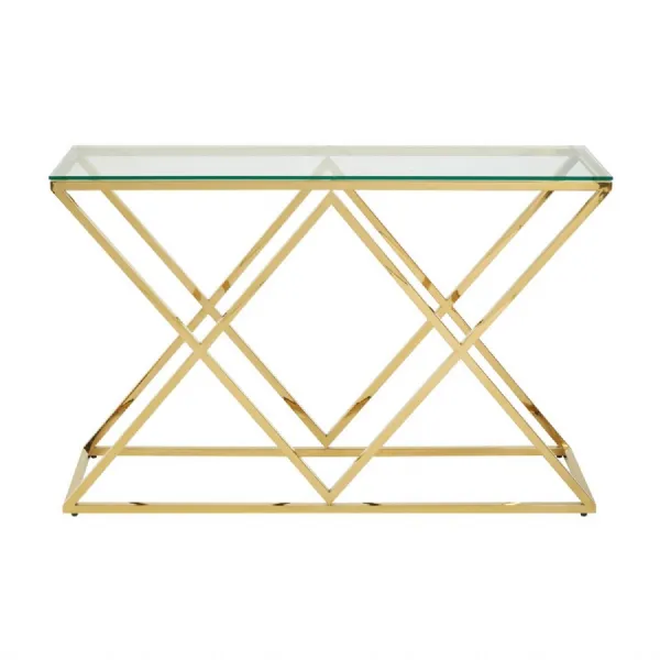 Gold Geo Console Table