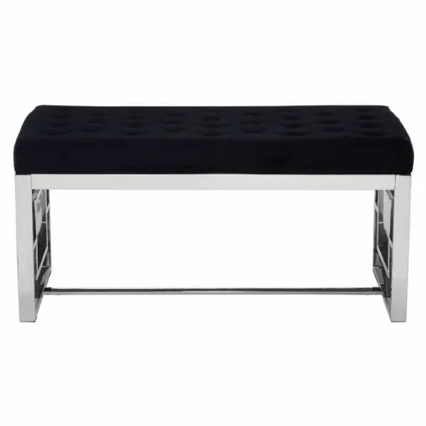 Allure Black Tufted Bench