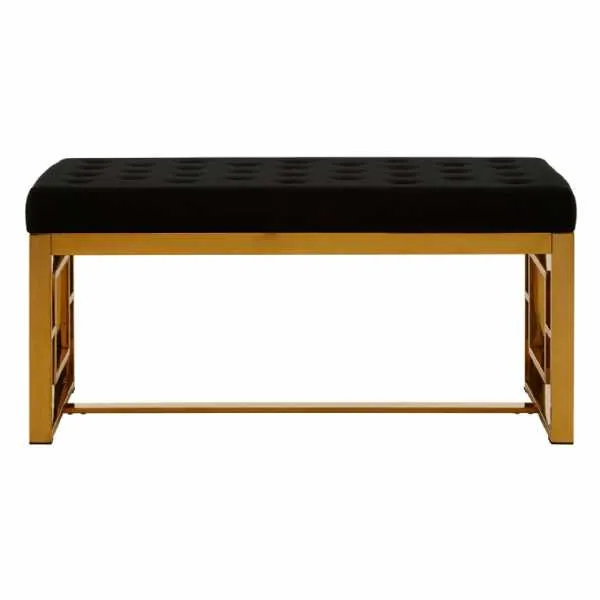 Allure Black Velvet Bench