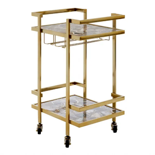 Vita Chic Gold Finish Drinks Trolley