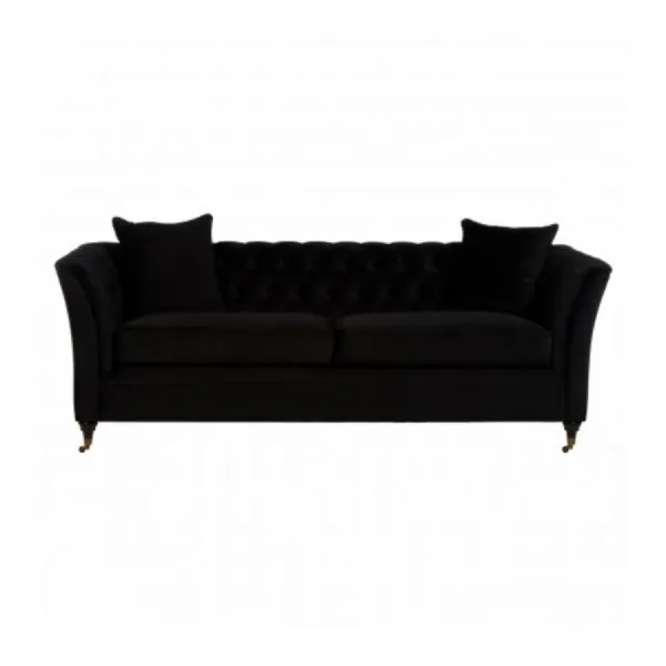 Sabrina Black 3 Seat Onyx Sofa