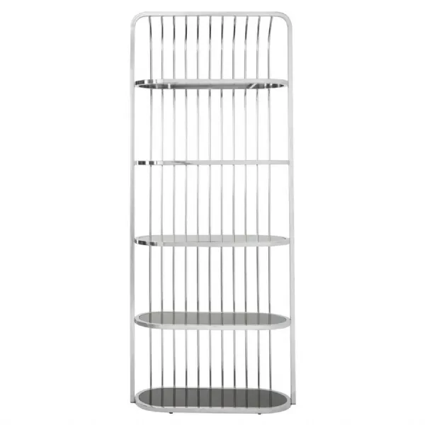 Horizon Silver Finish Cage Design Bookshelf