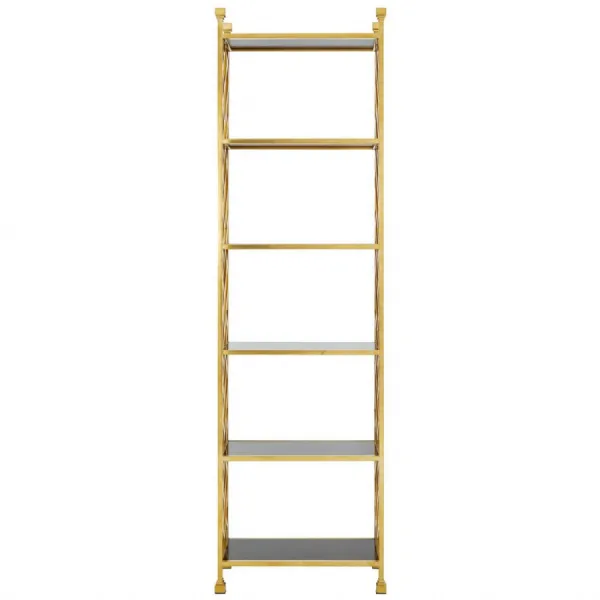 Horizon Gold Finish 6 Shelf Brick Design Unit