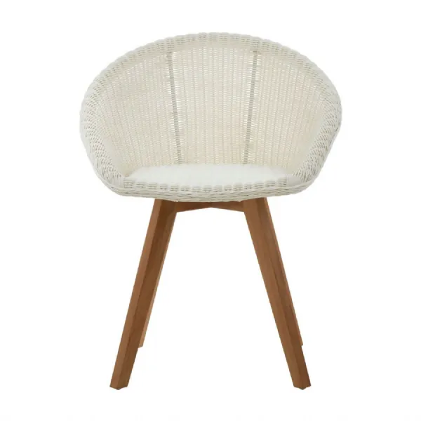 Faux White Rattan Dining Chair
