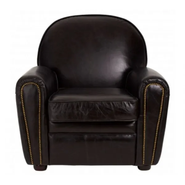Victor Black Leather Classic Armchair