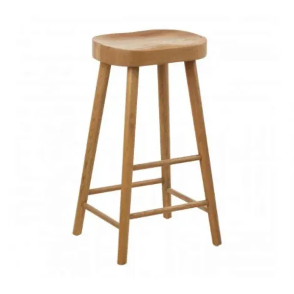 Lyon oak stool with footrest