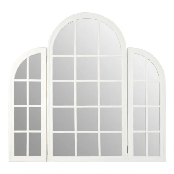 Triptych White Finish Dressing Table Mirror