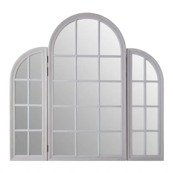 Triptych Grey Finish Dressing Table Mirror