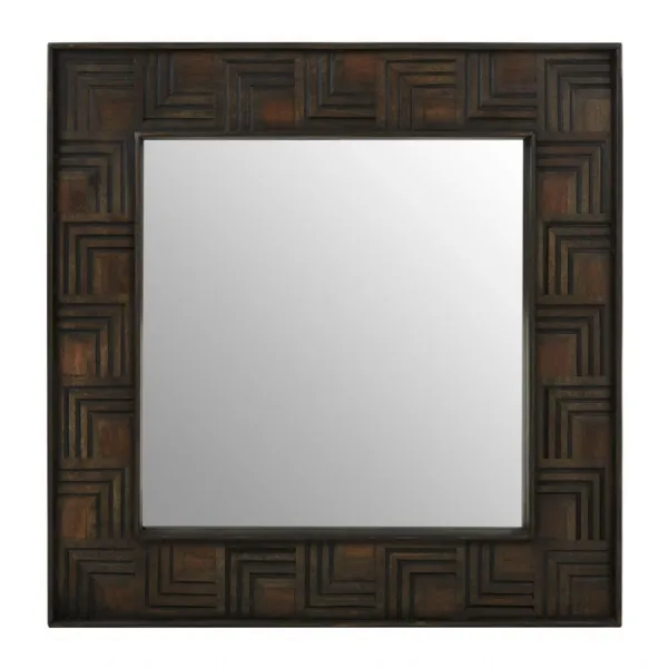 Sustainable Mango Wood Boho Carved Wall Mirror