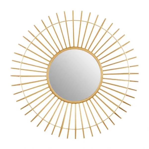 Luxe Sunburst Bevelled Gold Finish Wall Mirror