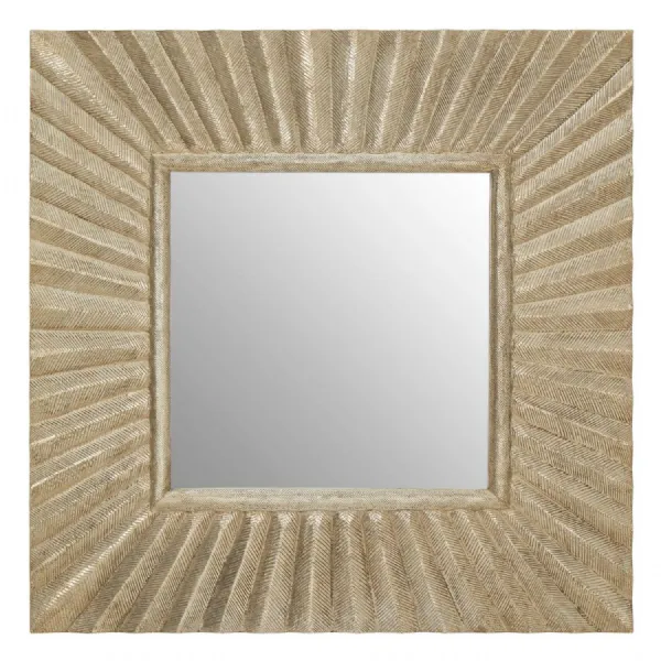 Contemporary Textured Sunburst Silver Finish Wall Mirror