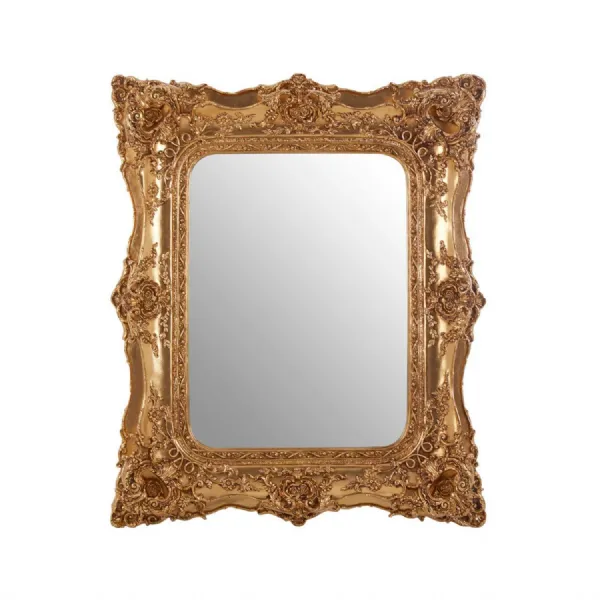 Weathered Neoclassical Gold Finish Wall Mirror