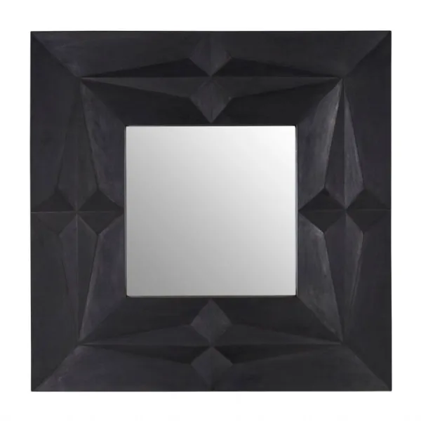 Dark Brown Boho Mango Wood Wall Mirror