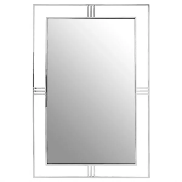 Contemporary Stainless Steel Mirrored Frame Wall Mirror