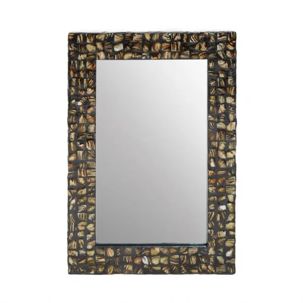 Rectangular Mirror With Natural Shell Border