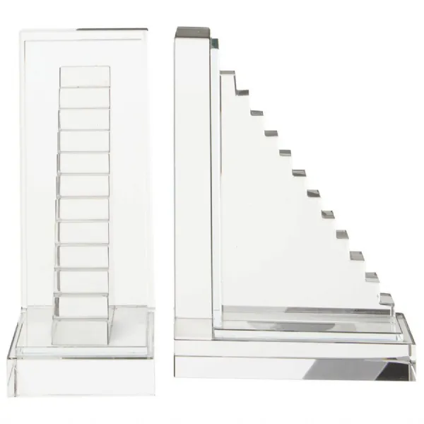 Set of 2 Glass Staircase Bookends