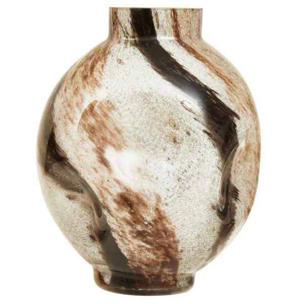 Round Minimal Brown Glass Vase
