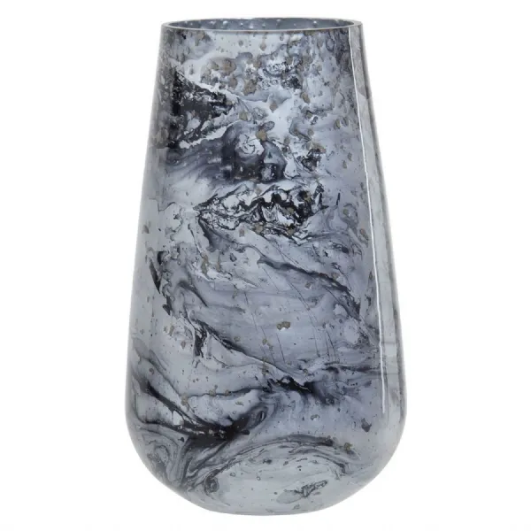 Tall Grey Marble Texture Glass Vase