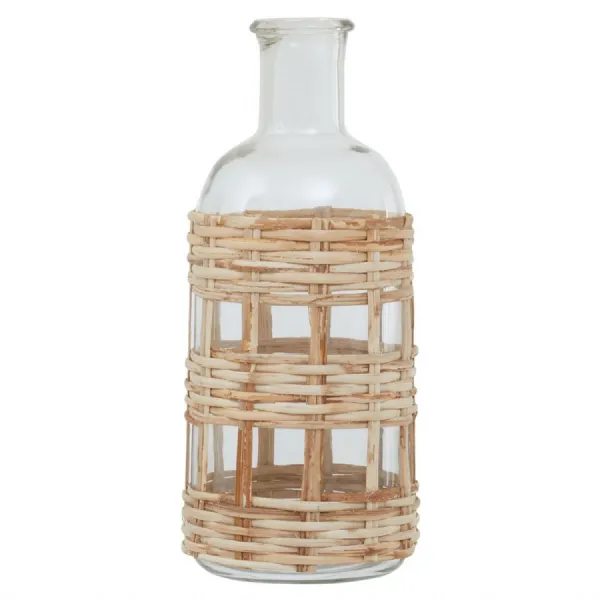 Coastal Natural Woven Cane Small Vase