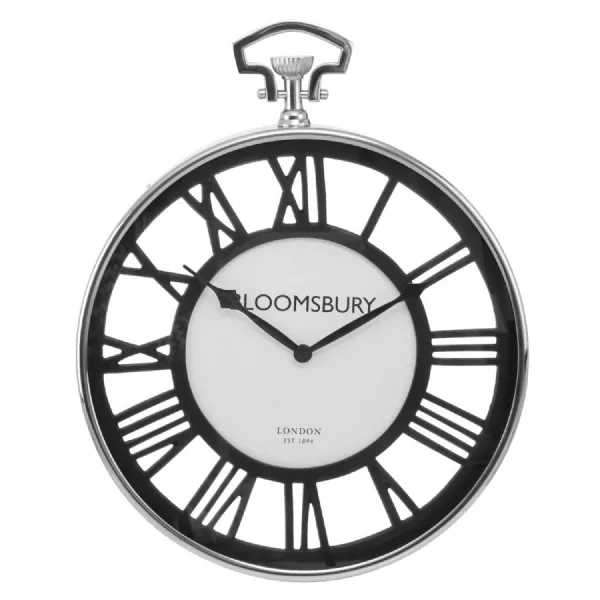 Nickel Pocket Watch Style Wall Clock