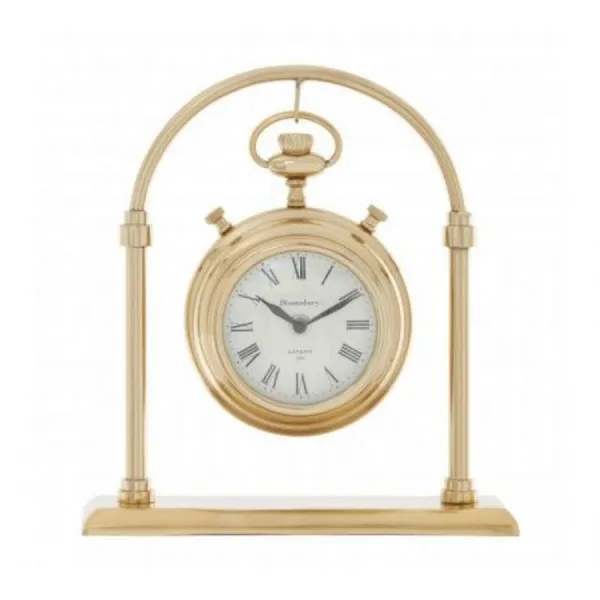 Gold Finish Suspended Face Mantel Clock