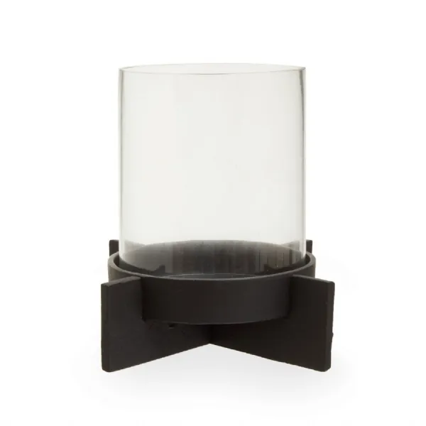 Minimal Black Finish Base Candle Holder (Large)