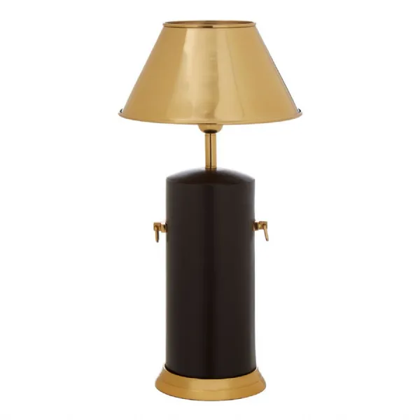 Matt Black Base Table Lamp With Gold Empire Shade