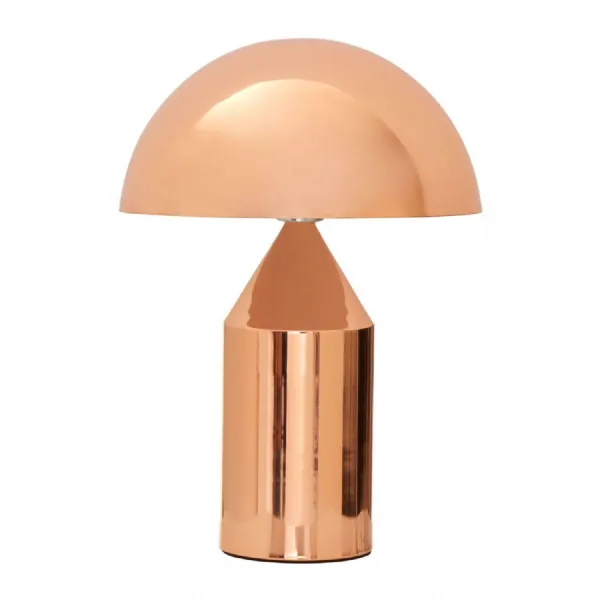 Contemporary Copper Finish Dome Shade Table Lamp