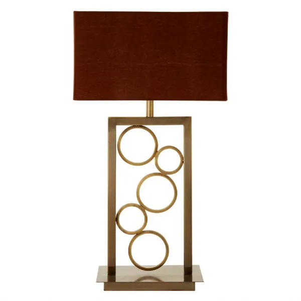 Stainless Steel Circle Design Black Shade Table Lamp