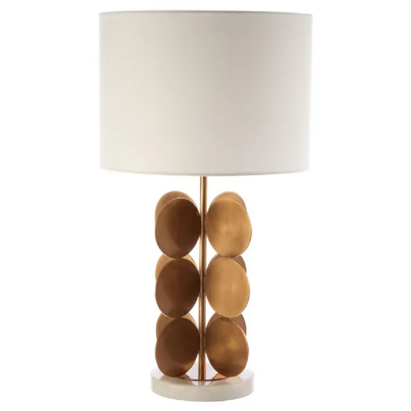 White Zoe Fabric Shade Table Lamp