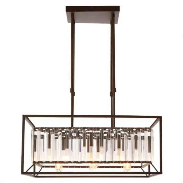 Bronze 6 Bulb Glass Ceiling Light