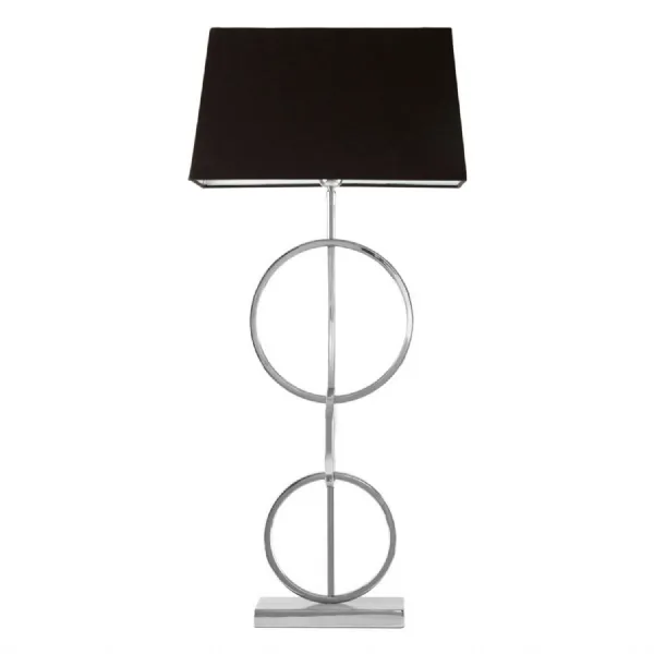 Monochromatic Dual Ring Base Black Shade Table Lamp