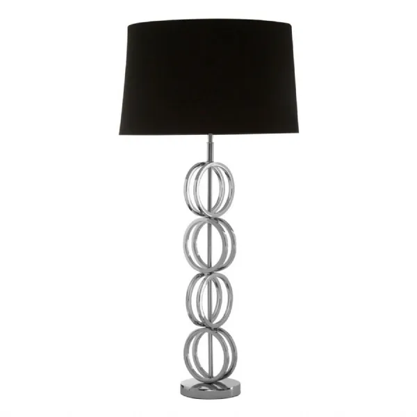 Stainless Steel Chain Design Black Shade Table Lamp