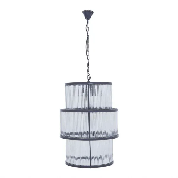 Luxe Transparent Glass Boutique Drum Chandelier