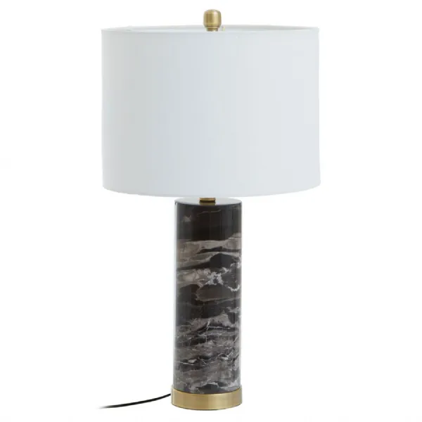Luxe Black Marble Gold Base Boutique Table Lamp